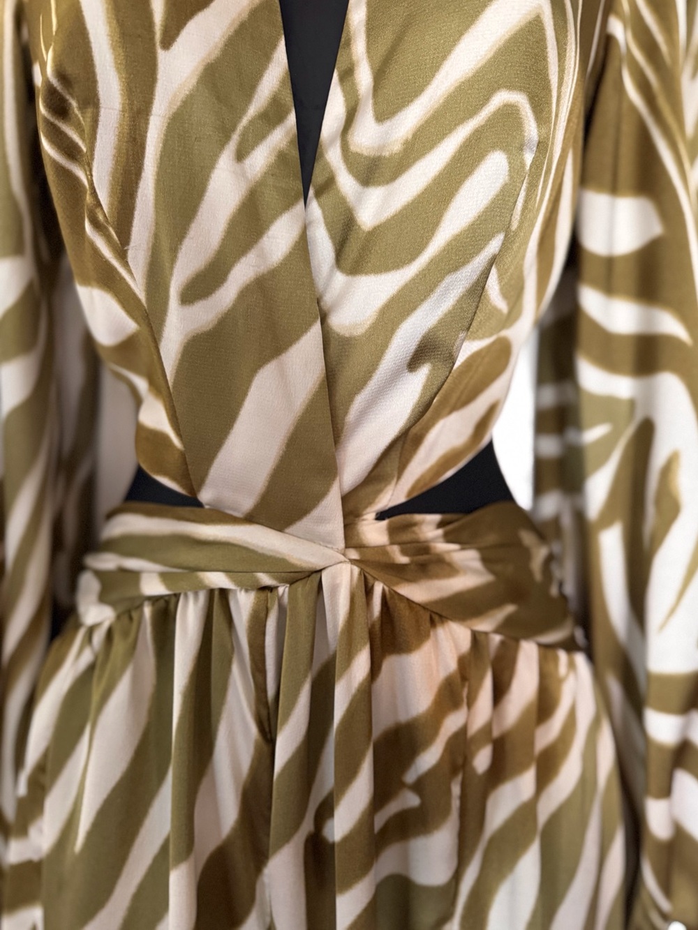 “FASHION NOVA” Lillie Satin Zebra Print Cutout Jumpsuit - Picture 6 of 14
